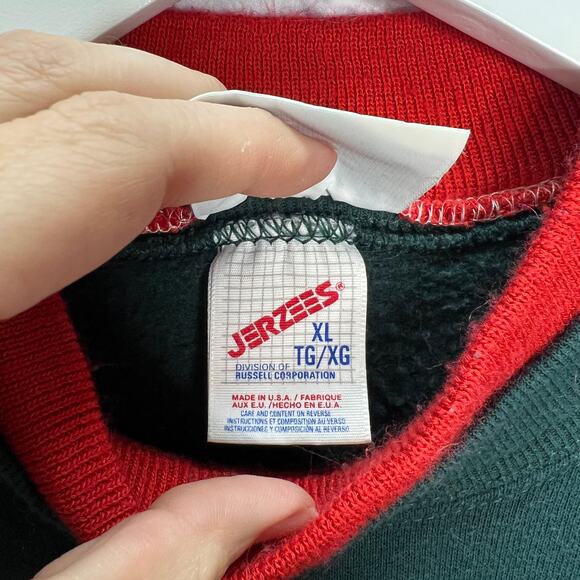 Vintage Jerzees Morning Sun 90s Cardinal Sweatshirt Size XL Green Graphic - Picture 5 of 6